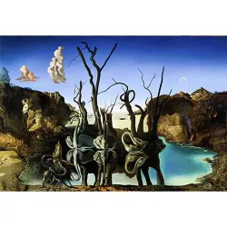 Puzzle Ricordi Cisnes que se reflejan como elefantes, Dalí de 1500 piezas 2901N26017
