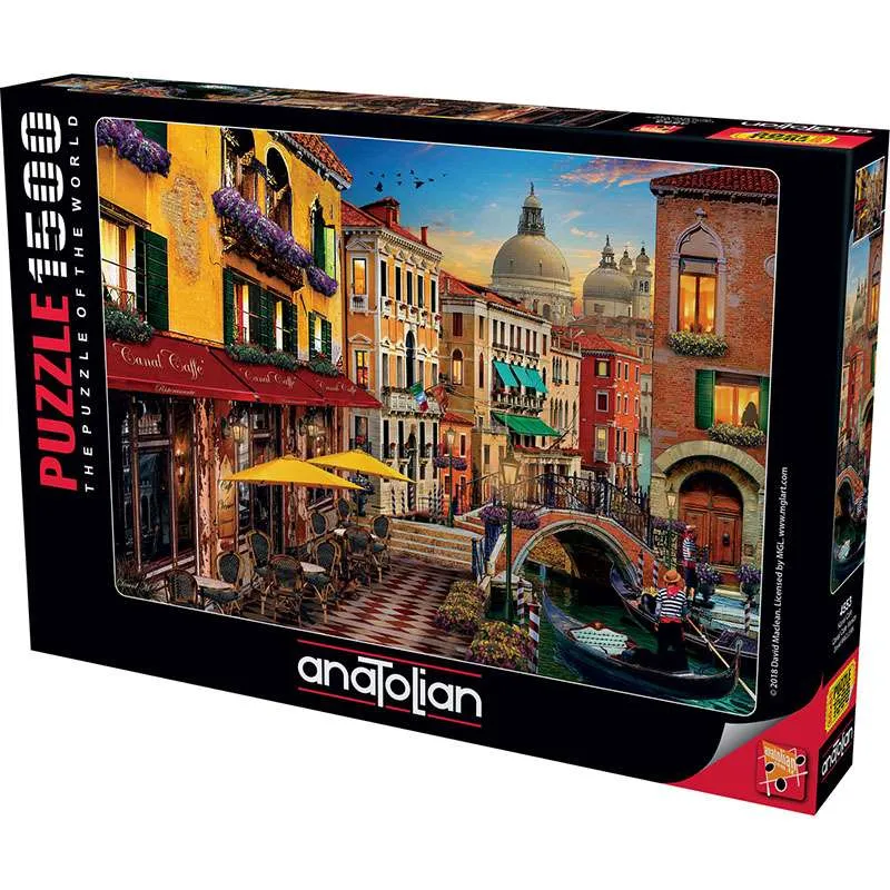 Puzzle Anatolian de 1500 piezas Café en el canal de Venecia 4553
