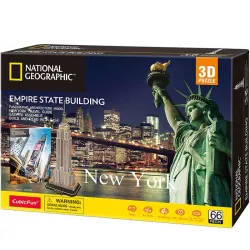 Puzzle 3D Cubicfun National Geographic, Empire State Building, Nueva York de 66 piezas DS0977H