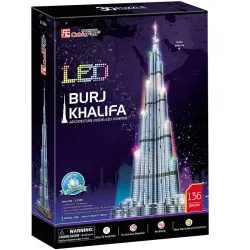 Puzzle 3D Cubicfun City Line Led Burj Khalifa de 136 piezas L133h