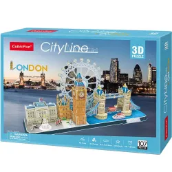 Puzzle 3D Cubicfun City Line Londres de 107 piezas MC253H