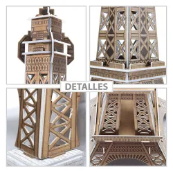 Puzzle 3D Cubicfun Monumentos Torre Eiffel, París de 39 piezas C044h