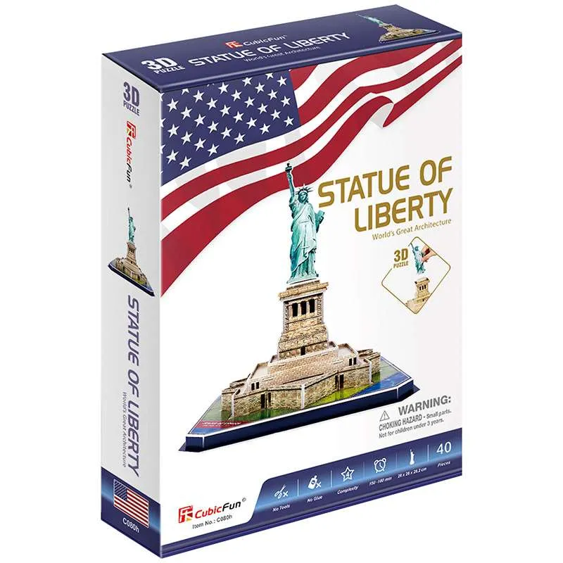 Puzzle 3D Cubicfun Monumentos Estatua de la Libertad, Nueva York de 40 piezas C080h