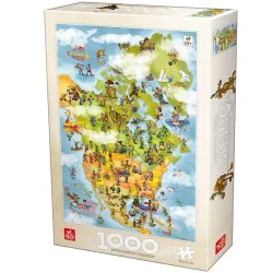 Puzzle Deico Mapa animado de USA de 1000 piezas 76779