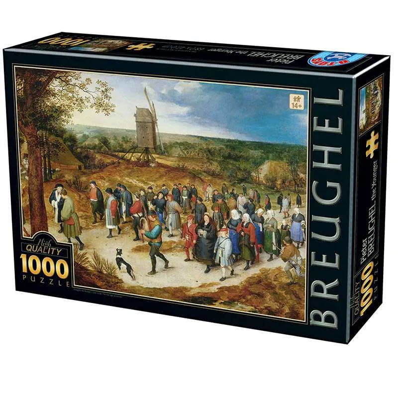 Puzzle DToys La procesión del matrimonio, Brueghel de 1000 piezas 76854