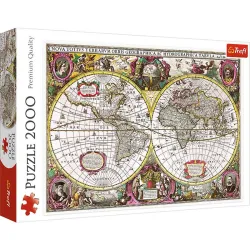 Puzzle Trefl 2000 piezas Un nuevo mapa de tierras y aguas de toda la Tierra, 1630 27095