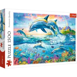 Puzzle Trefl 1500 piezas Familia de delfines 26162