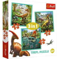 Puzzle Trefl 20-36-50 piezas Mundo de dinosaurios 34837