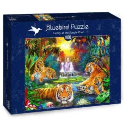 Bluebird Puzzle Familia de tigres en la piscina de la jungla de 1000 piezas 70155