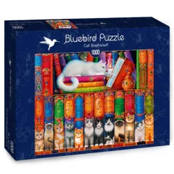 Bluebird Puzzle Estanteria con libros de gatos de 1000 piezas 70344-P
