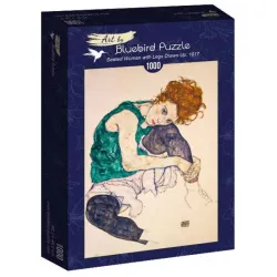 Bluebird Puzzle Mujer sentada apoyada en una pierna. Schiele de 1000 piezas 60092