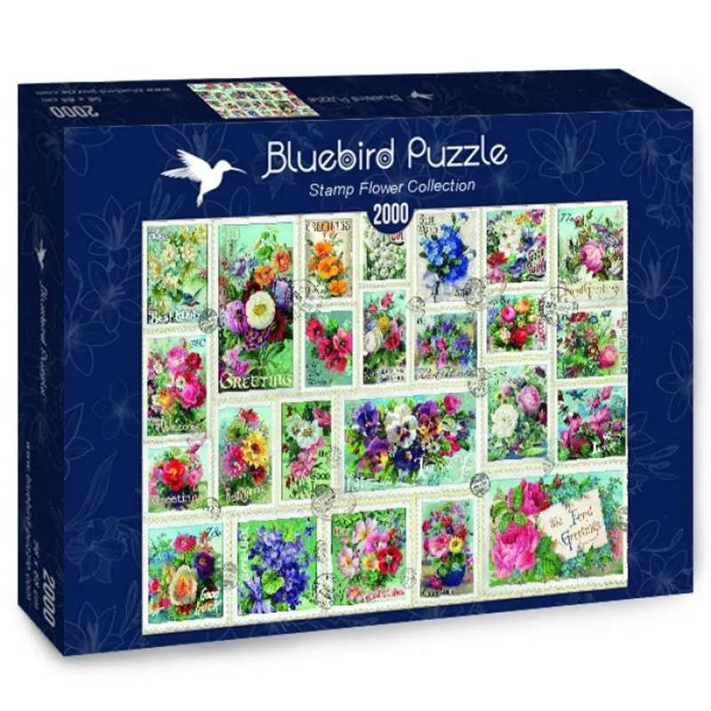 Bluebird Puzzle Colección de sellos de flores de 2000 piezas 70472