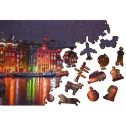 Puzzle de madera Amsterdam de Noche 600 piezas Wooden City