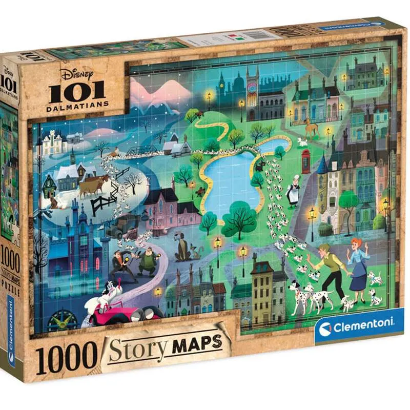 Puzzle Clementoni Story Maps 101 Dálmatas 1000 piezas 39665