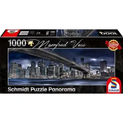 Puzzle Schmidt Panorámico Nueva York, Noche oscura de 1000 piezas 59621