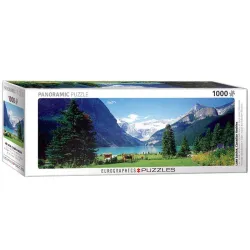 Puzzle Eurographics Panoramico 1000 piezas Lago Louisse Montañas Rocosas de Canadá 6010-1456