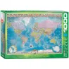 Puzzle Eurographics Panoramico 1000 piezas Mapa del mundo con banderas E6000-0557