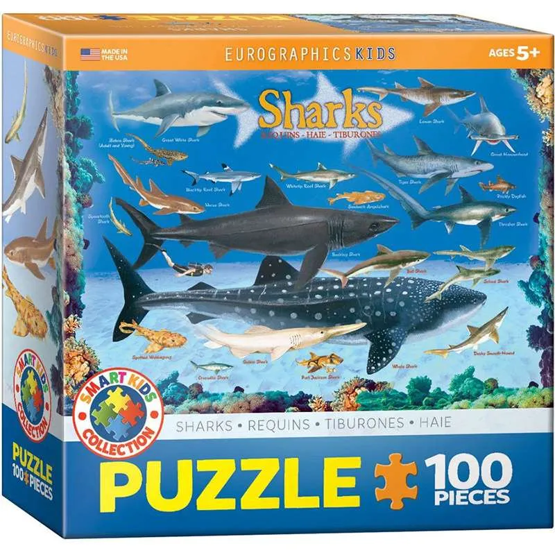 Puzzle Eurographics Kids 100 piezas Tiburones 6100-0079