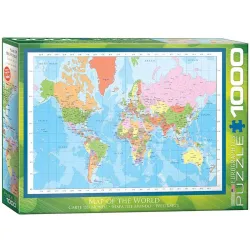Puzzle Eurographics 1000 piezas Mapa moderno del mundo 6000-1271