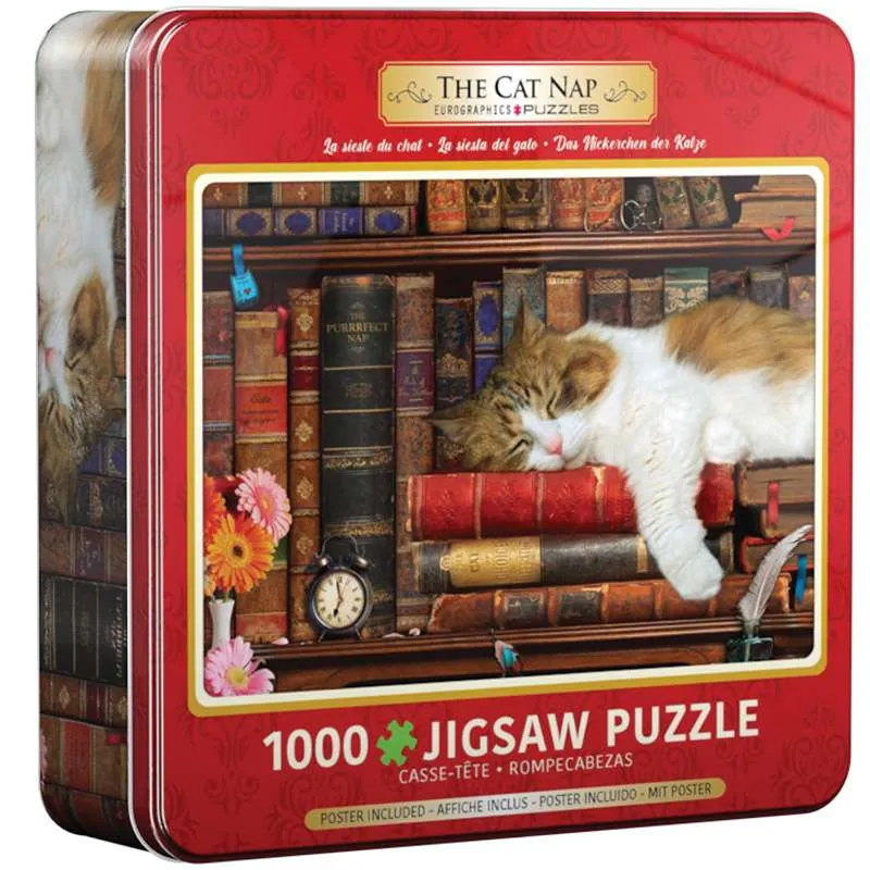 Puzzle Eurographics 1000 piezas La siesta del gato Lata 8051-5545