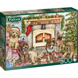 Puzzle Falcon 500 piezas Cachorros navideños 11310