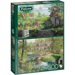 Puzzle Falcon 2x500 piezas Casas rurales románticas 11261