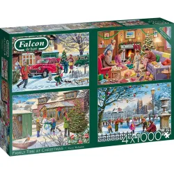 Puzzle Falcon 4x1000 piezas Tiempo de familia en Navidad 11269