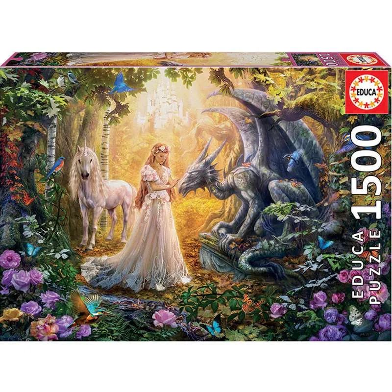 Educa puzzle 1500. Dragón, Princesa y Unicornio