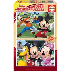 Educa super puzzle madera 2x50 piezas Mickey & Friends 18880