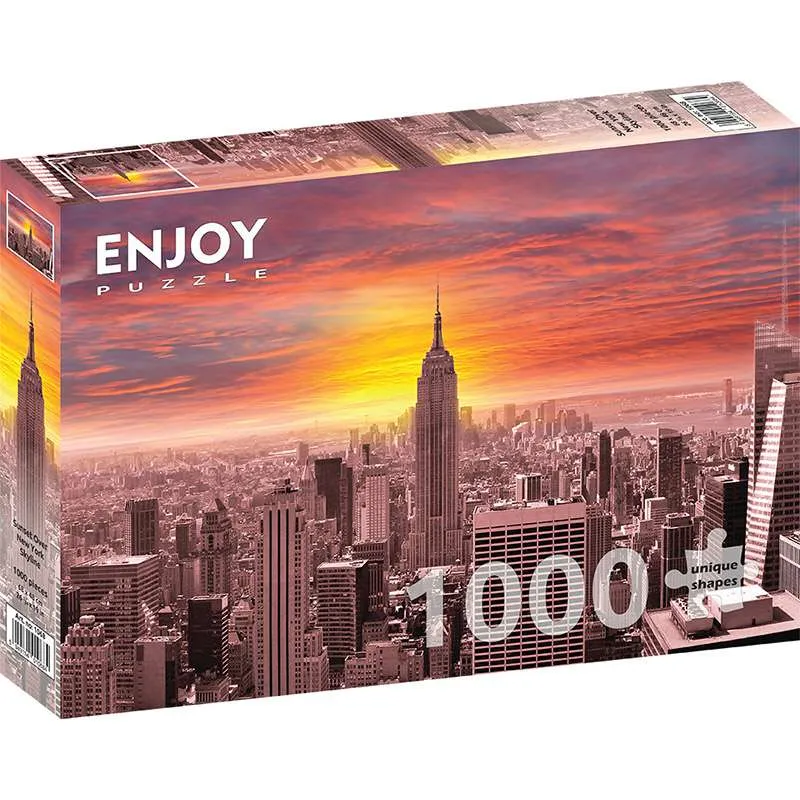 Puzzle Enjoy puzzle de 1000 piezas Puesta de sol sobre el horizonte de Nueva York 1068
