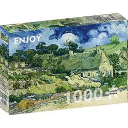 Puzzle Enjoy puzzle de 1000 piezas Cabañas con techo de paja en Cordeville, Van Gogh 1173