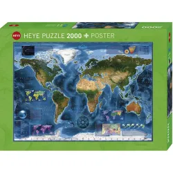 Puzzle Heye 2000 piezas Map Art Mapa satélite 29797