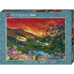 Puzzle Heye 1000 piezas Felted Art El tendedero 29916