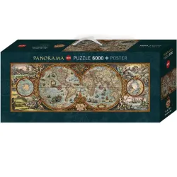 Puzzle Heye 6000 piezas Panorámico Map Art Mapa del hemisferio 29615