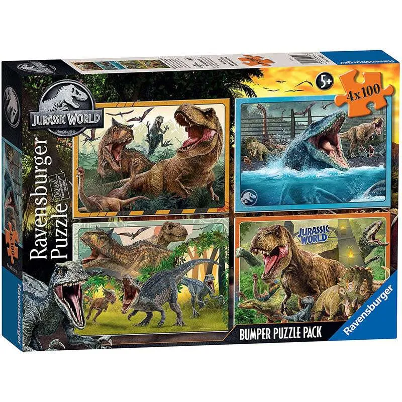 Puzzle Ravensburger Jurassic World 4x100 piezas 056194