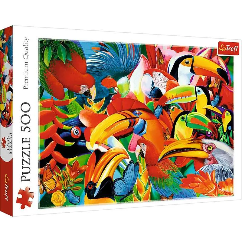 Puzzle Trefl 500 piezas Pájaros de colores 37328
