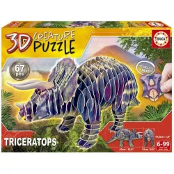 Puzzle Educa 3D Triceratops Creature de 64 Piezas 19183