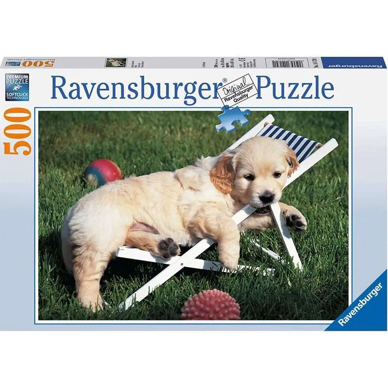 Puzzle Ravensburger Cuccioli a Riposo Golden Retriever 500 piezas 14179
