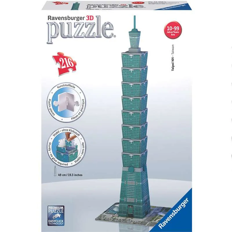 Puzzle Ravensburger Torre Taipei, Taiwan 3D 108 piezas 125586
