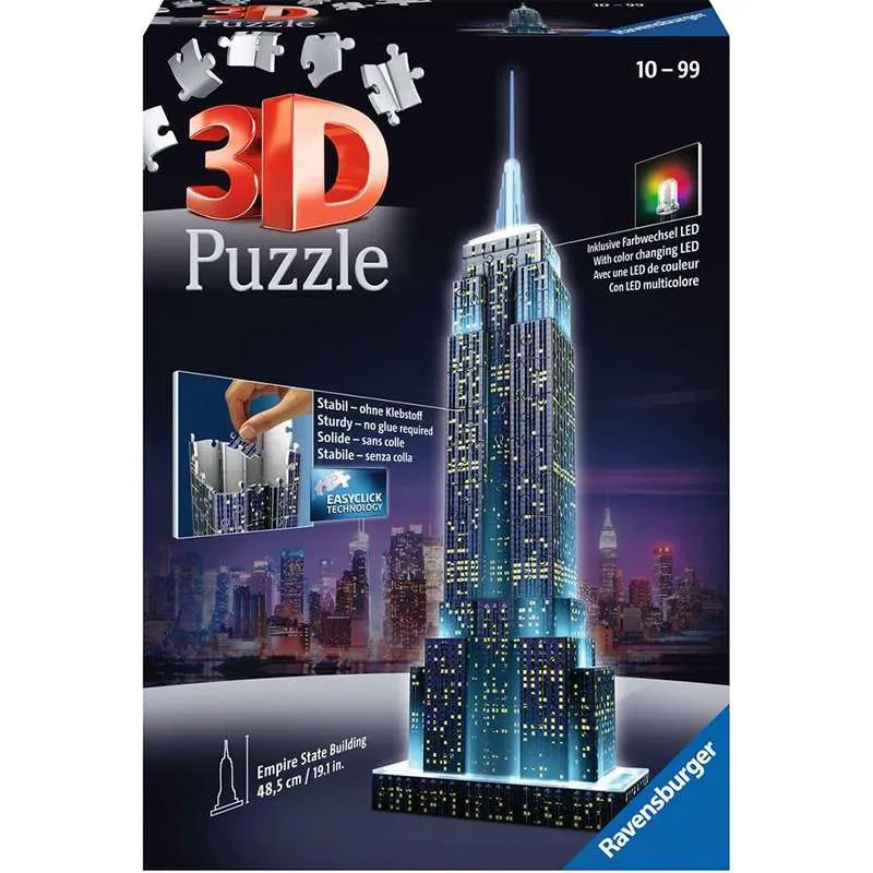 Puzzle Ravensburger Night Edition Empire State Building 3D 216 piezas 125661