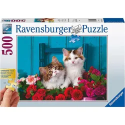 Ravensburger puzzle 500 piezas Gatos y rosas 169931