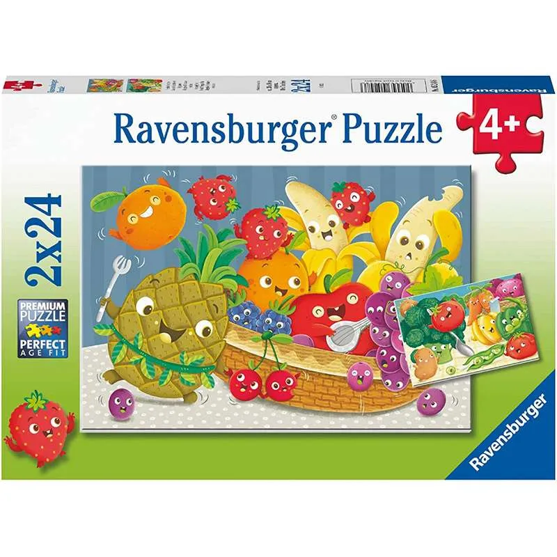 Puzzle Ravensburger Frutas y verduras alegres 2x24 piezas 052486