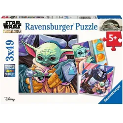Puzzle Ravensburger Star Wars, momentos Grogu 3x49 piezas 052417