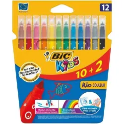 Rotulador punta fina Bic Kids 10+2 kid couleur