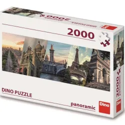 Puzzle Dino Panorámico Collage de Paris de 2000 piezas 562103