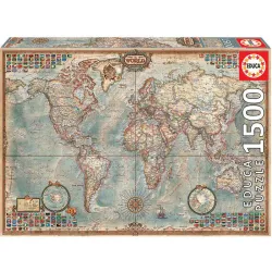 Puzzle Educa 1500 El mundo, mapa político.16005