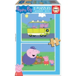 Educa puzzle madera 2x9 piezas Peppa Pig 17156