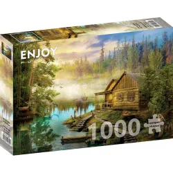 Puzzle Enjoy puzzle de 1000 piezas Cabaña de troncos en el río 1602