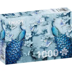 Puzzle Enjoy puzzle de 1000 piezas Pavos reales azules 1623