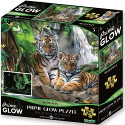 Puzzle Prime3D Cascada Tigre brilla en la oscuridad de 100 piezas